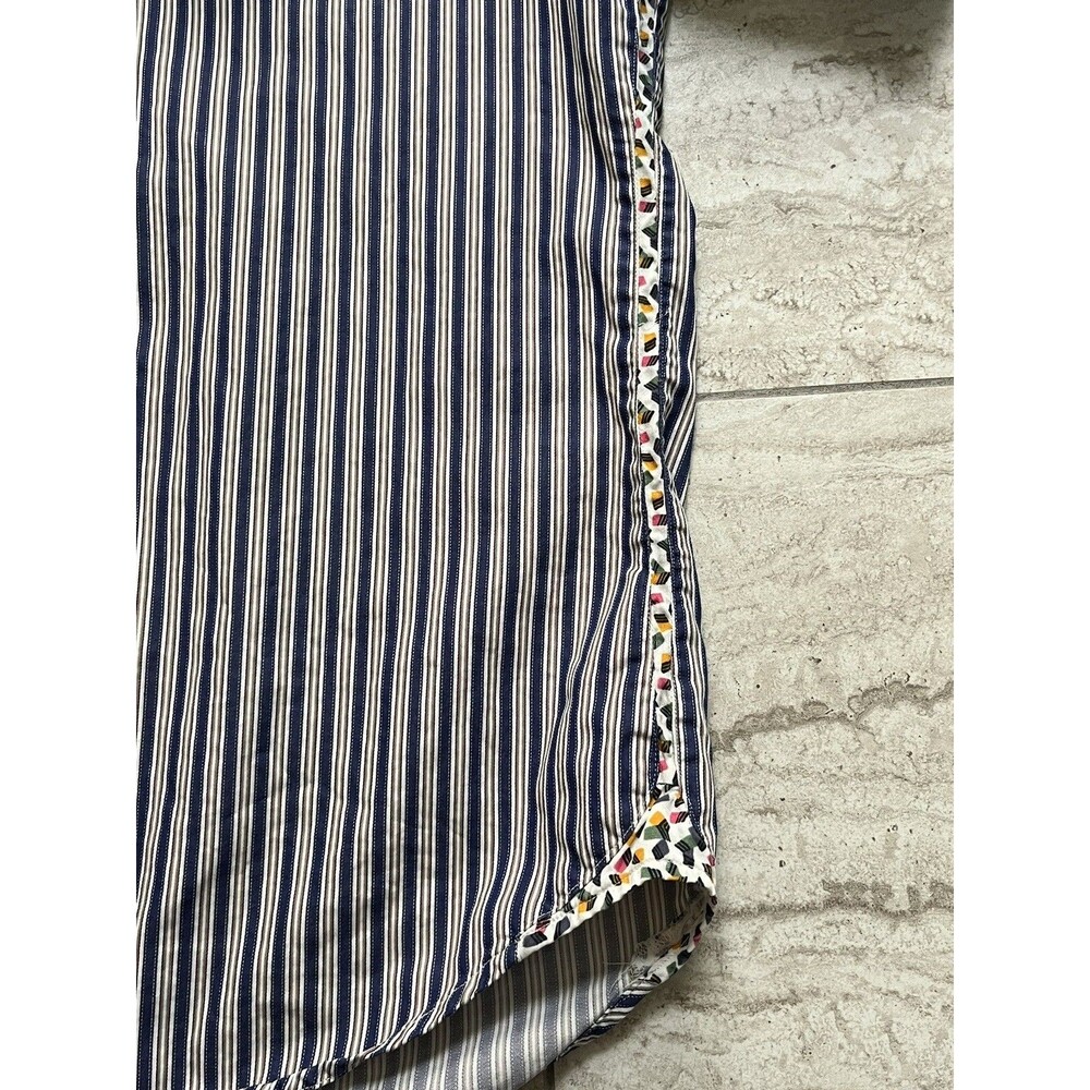 Robert Graham Striped Fleur de lis 46732 Flip Cuff Shirt Men’s Size Large L - Picture 10 of 13
